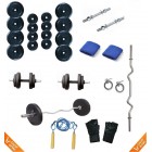 20 Kg Body Maxx Home Gym Package With 3 Ft Curl Bar + Gloves + Rope + Bands + 2 Rods + Locks